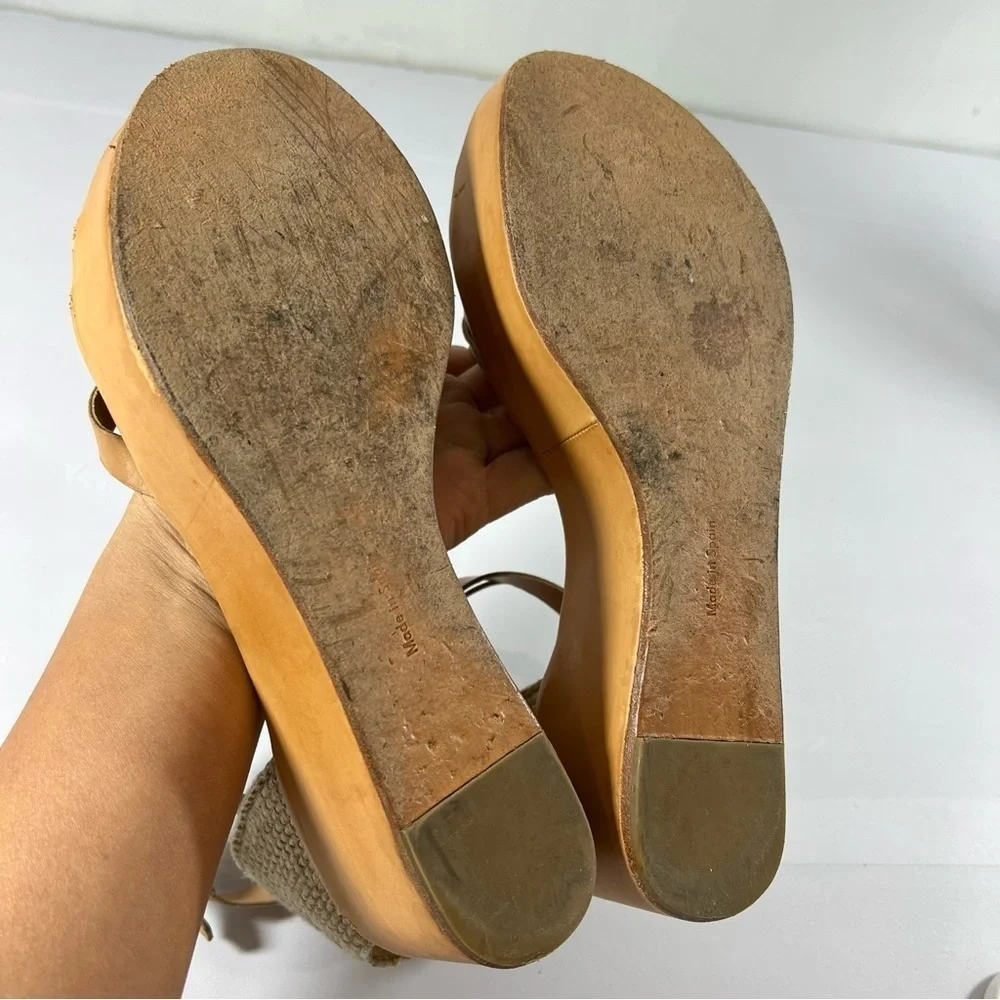 Coclico Women’s Platform Wedge  sandals Ankle Strap Brown Size EU38‎ (US7.5)